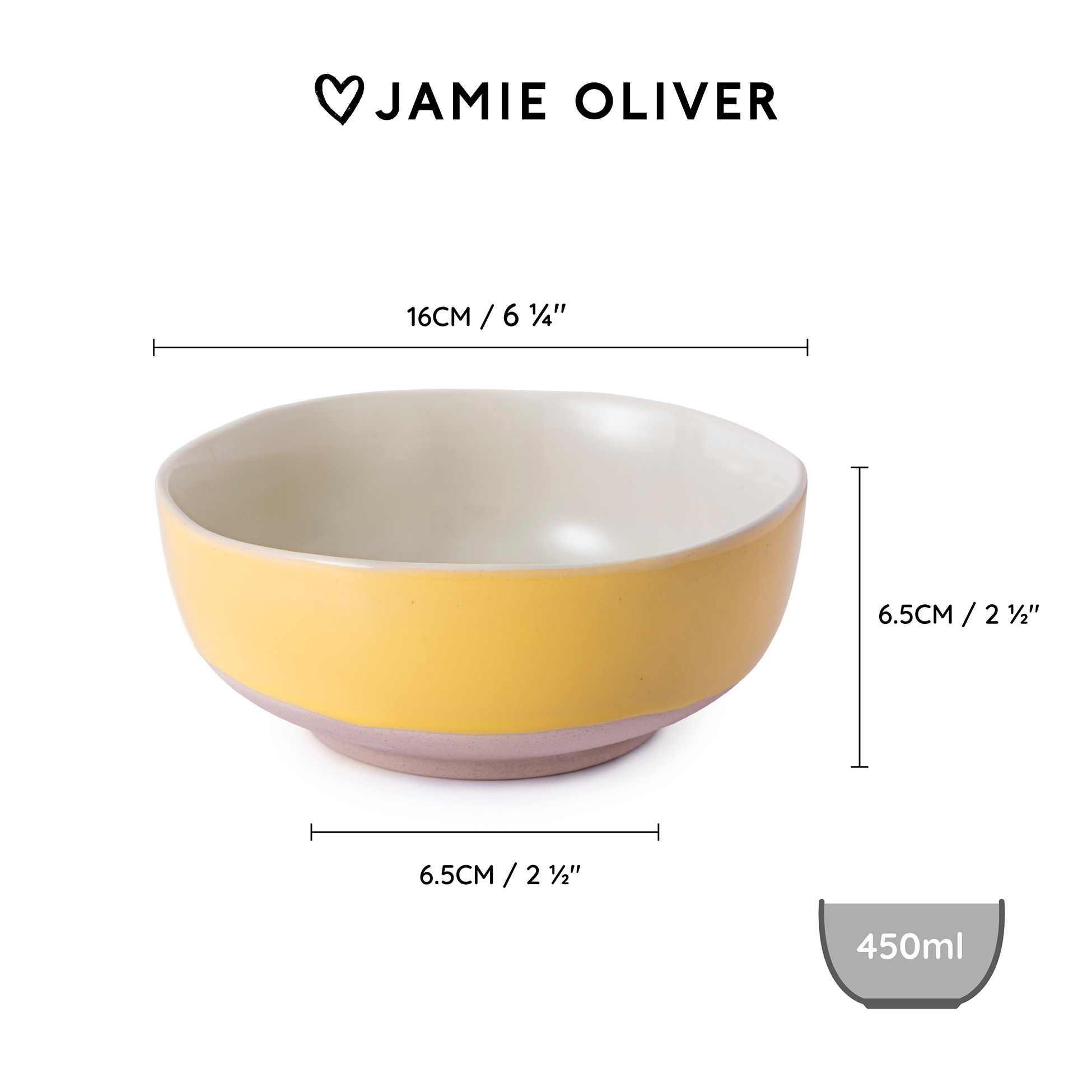 Jamie Oliver Big Love sada 4 žlutých kameninových misek Ø 16 cm 5
